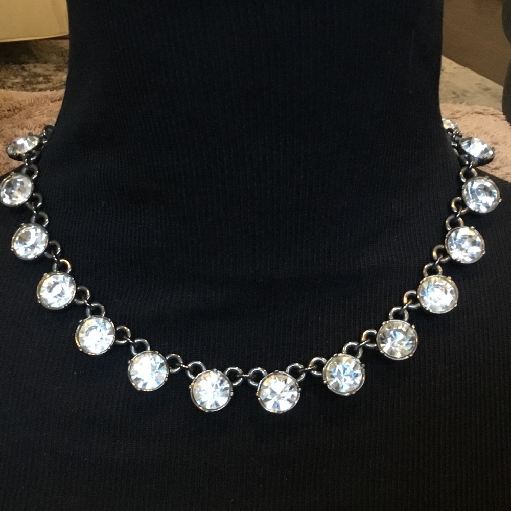 NINE WEST Crystal Station Necklace